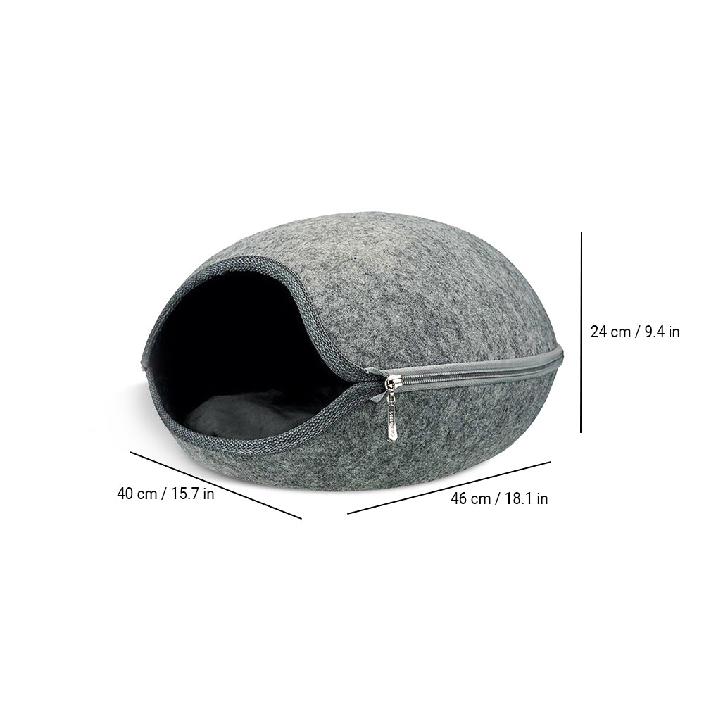 Trixie Luna Cuddly Cave Cat Bed (40X24X46 cm) - Grey - Heads Up For Tails