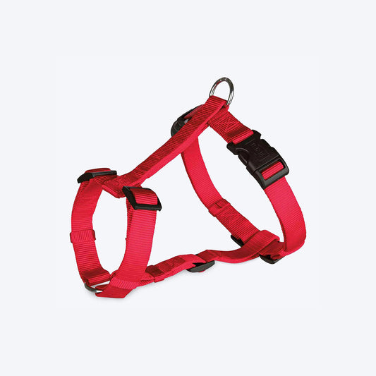 Trixie Premium Nylon H-Harness For Dogs - Red - Heads Up For Tails