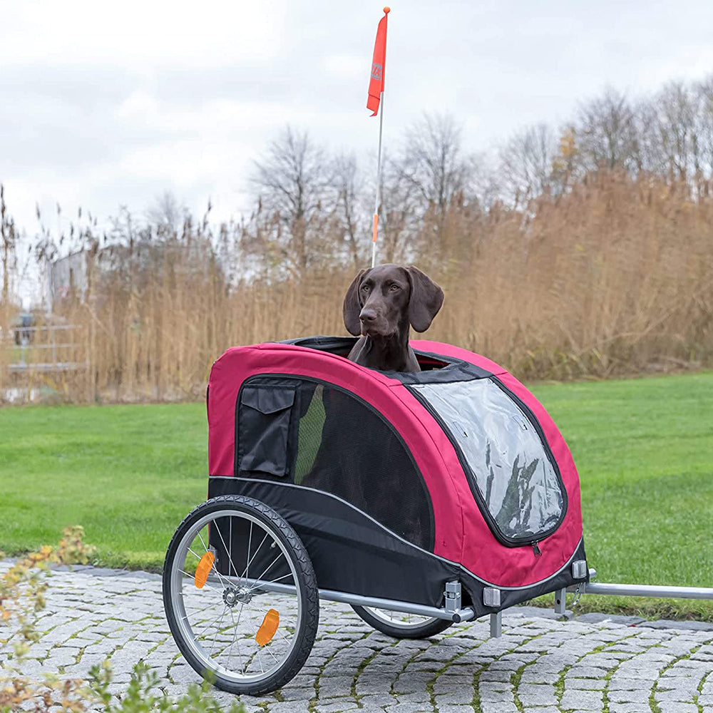 Trixie Red Bicycle Trailer For Dogs - Heads Up For Tails