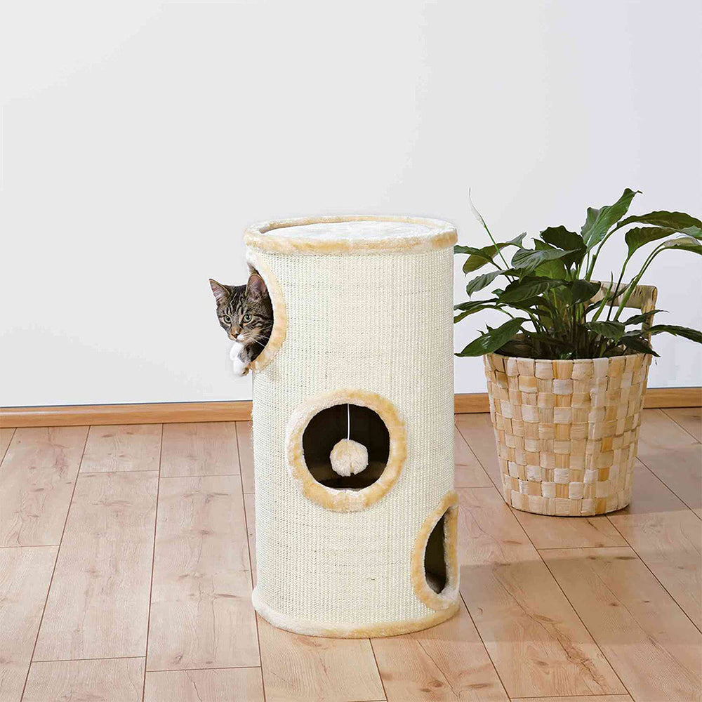 Trixie Samuel 3-Storey Cat Scratching Tower - Beige - Heads Up For Tails