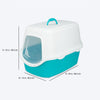 Trixie Vico Cat Litter Tray with Hood - Turquoise/White - 23 x 16 x 16 inch - Heads Up For Tails