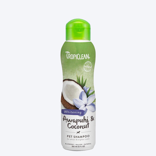 TropiClean Awapuhi & Coconut Dog & Cat Shampoo (Whitening) - 355 ml - Heads Up For Tails