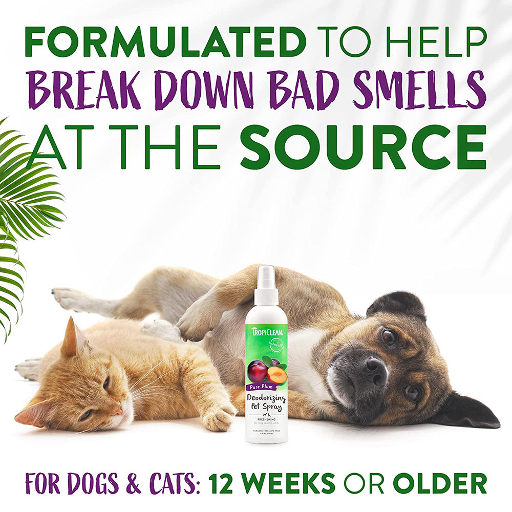 TropiClean Pure Plum Deodorizing Dog & Cat Spray - 236 ml - Heads Up For Tails