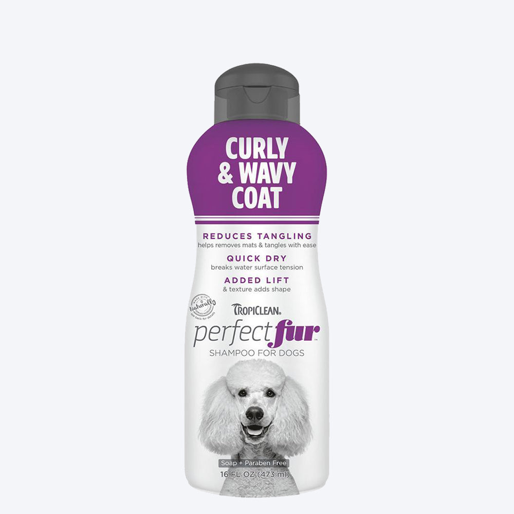 Tropiclean Perfect Fur Curly and Wavy Coat Shampoo For Dogs - 473ml - Heads Up For Tails