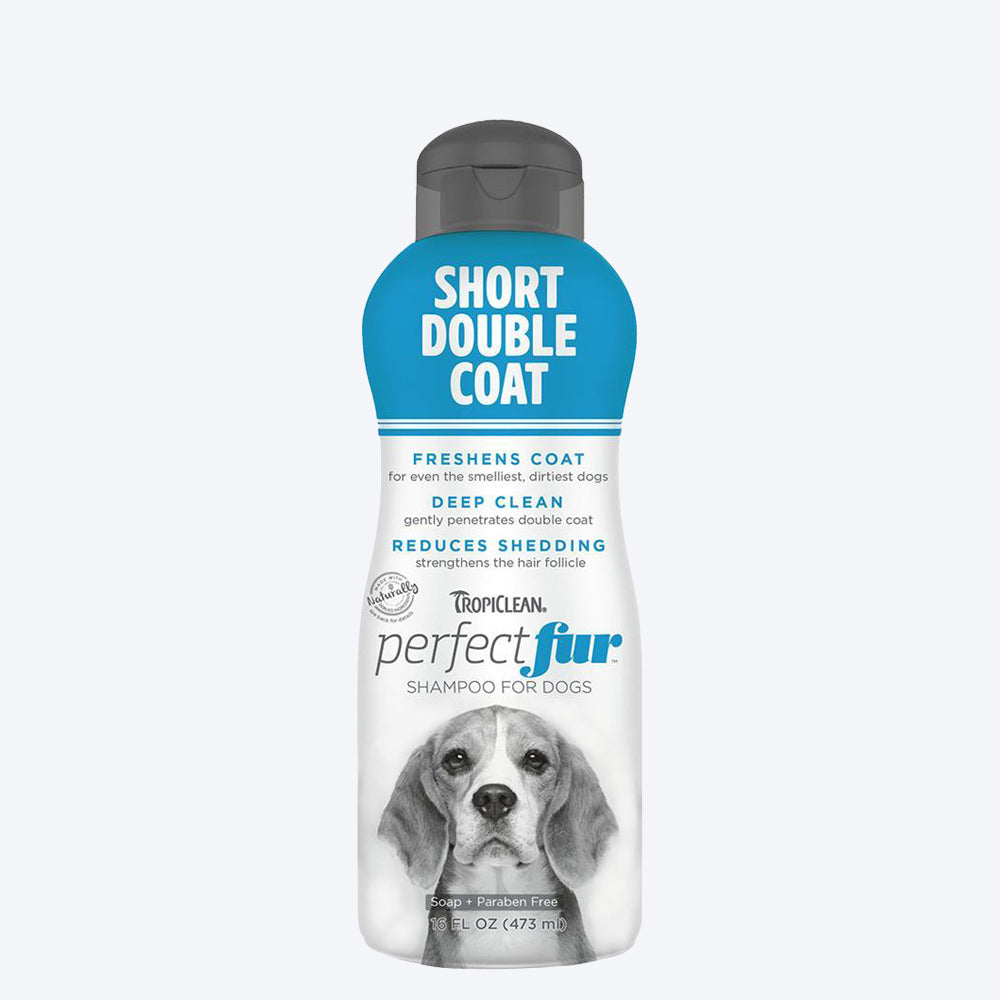 Tropiclean Perfect Fur Short Double Coat Shampoo For Dogs- 473ml - Heads Up For Tails