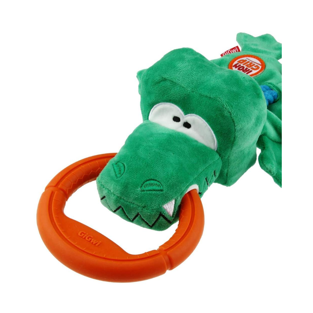 GiGwi Iron Grip Crocodile Plush Tug Toy for Dogs with TPR Handle_02