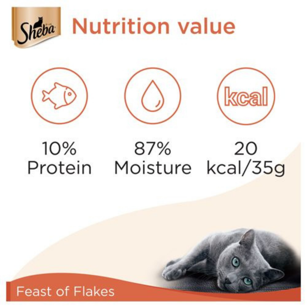 Sheba Fish with Sasami Adult Wet Cat Food - 35 g - Pack of 12 - Heads Up For Tails
