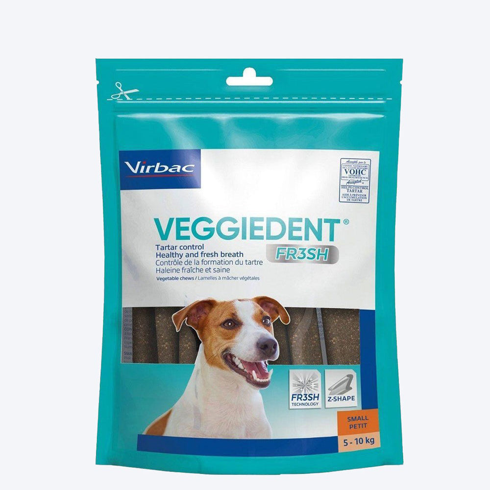 Virbac Veggiedent Oral Hygiene Vegetable Dog Chew - Heads Up For Tails