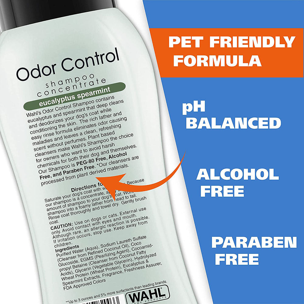 WAHL Odor Control Dog Shampoo - Eucalyptus Spearmint - 709 ml - Heads Up For Tails