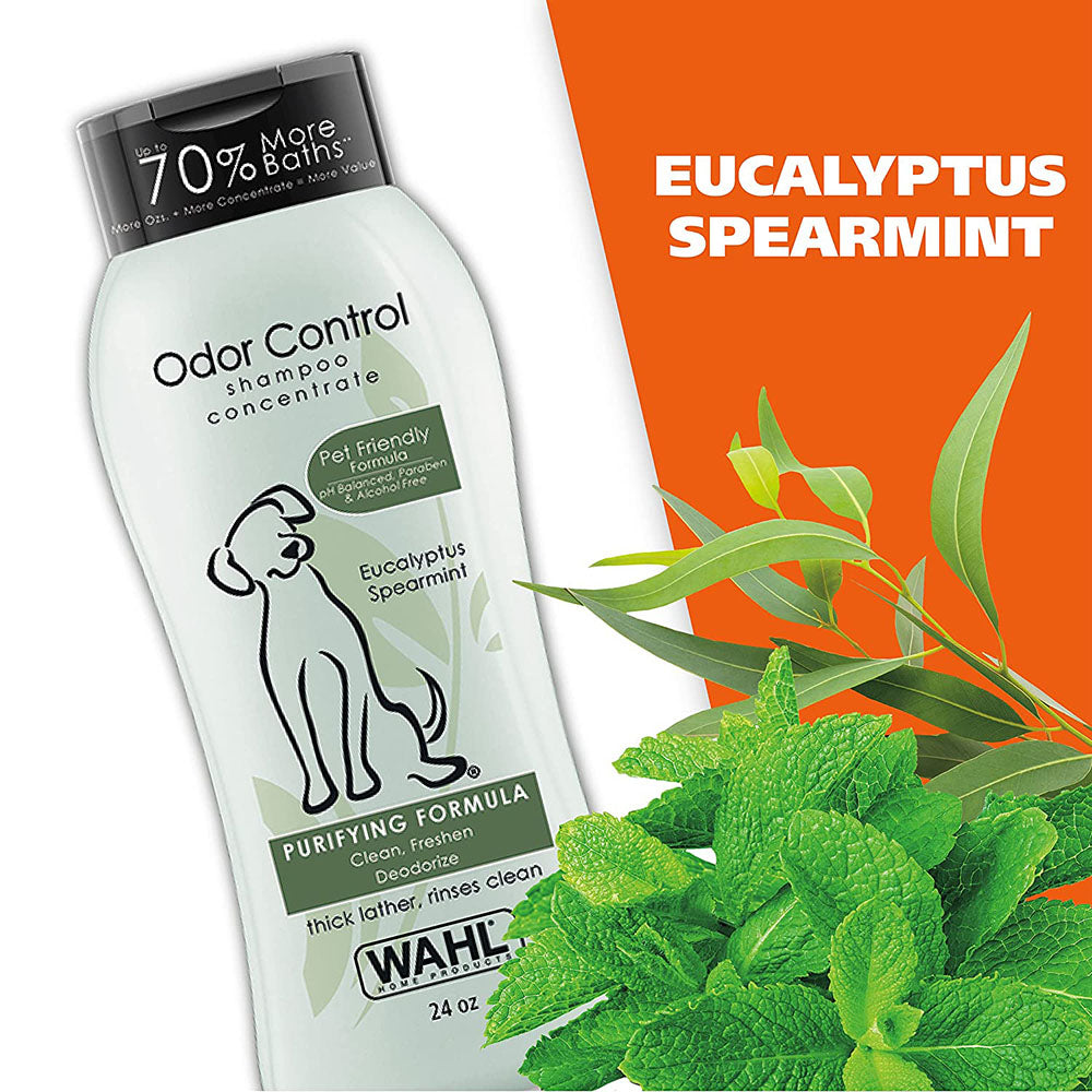 WAHL Odor Control Dog Shampoo - Eucalyptus Spearmint - 709 ml - Heads Up For Tails