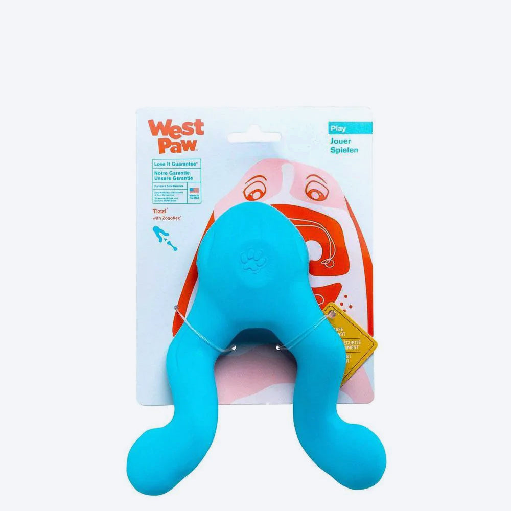 West Paw Zogoflex Tizzi Dog Toy - Large - Blue - Heads Up For Tails