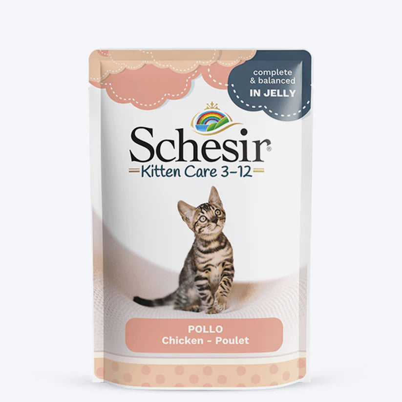 Schesir Chicken Jelly Fillets Wet Food For Kitten - 85 g - Heads Up For Tails