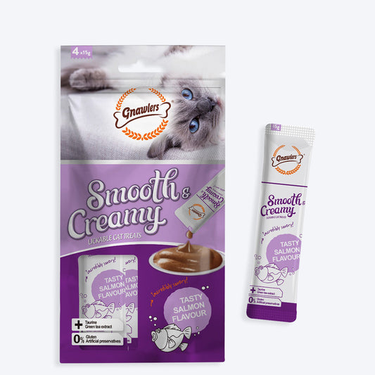Gnawlers Creamy Treats Salmon Flavour for Cats- 60 g packs_01