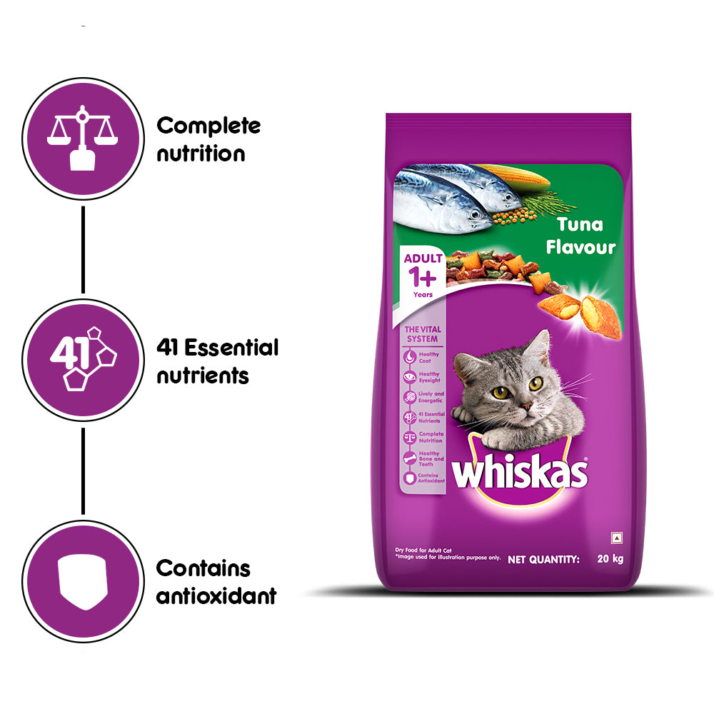 Whiskas Cat Dry Food Tuna for Adult Cats Online in India Heads