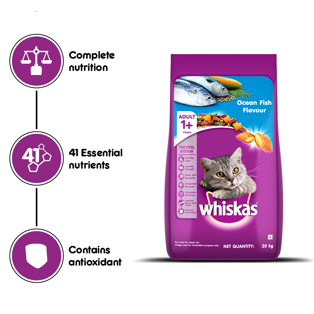 Whiskas Ocean Fish Adult Dry Cat Food - Heads Up For Tails