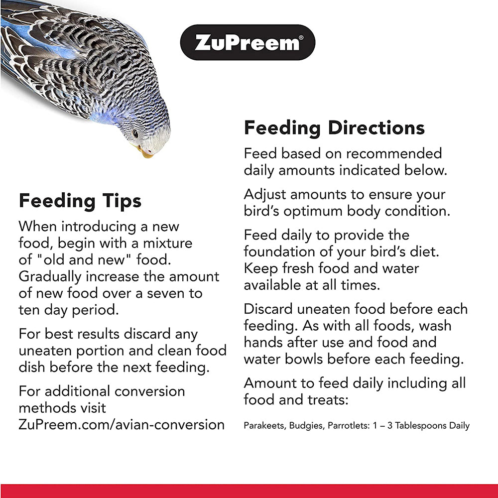 Zupreem FruitBlend Bird Food for Small Birds - 907 g - Heads Up For Tails