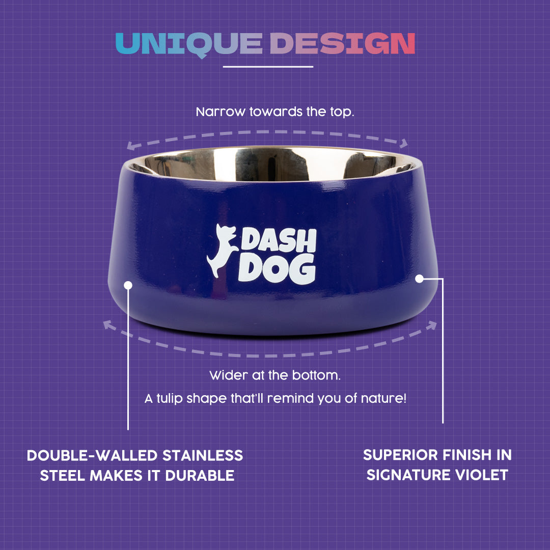 Dash Dog Tulip Bowl For Pets - Heads Up For Tails
