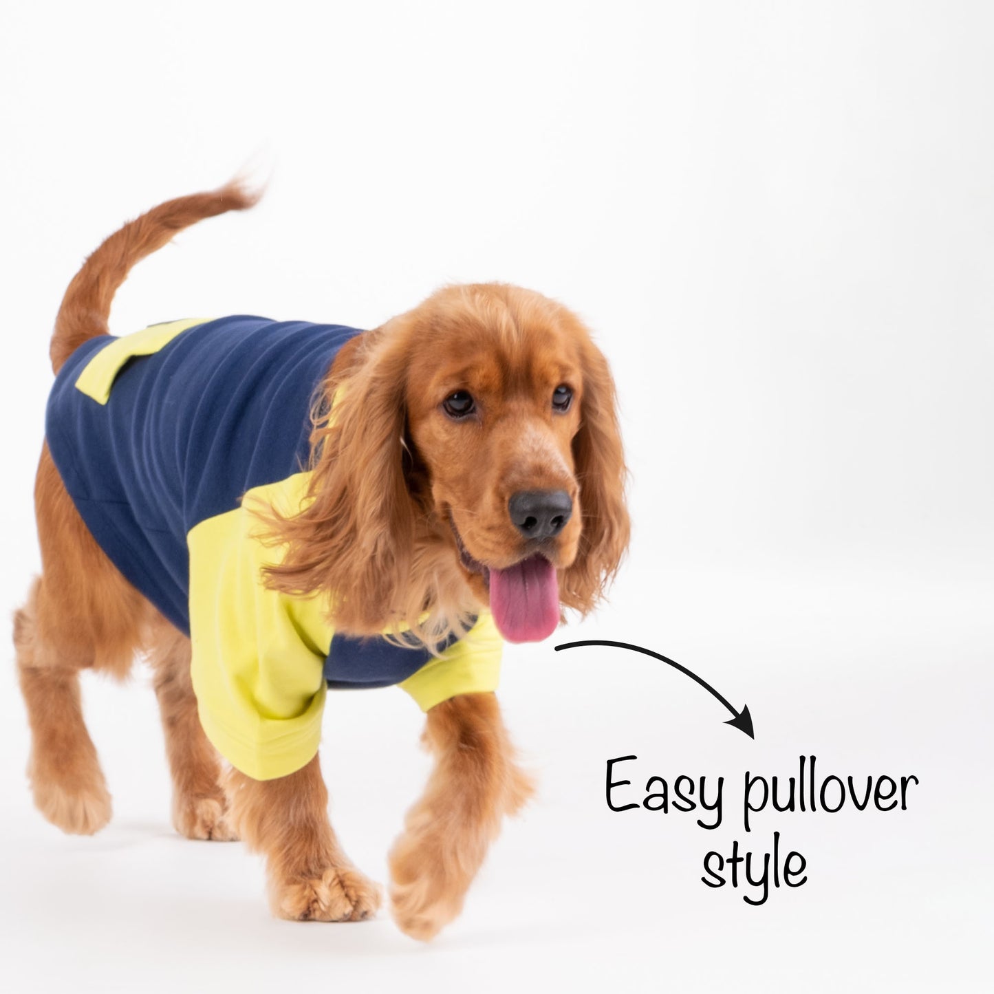 HUFT Colour Block Pocket Pet Sweatshirt - Neon Lime and Navy - Heads Up For Tails