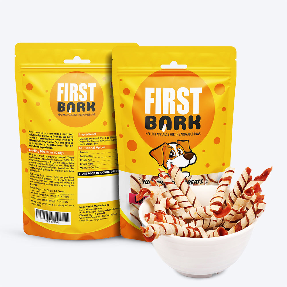 First Bark Chicken & Cod Stick Dog Treat - 70 g - Heads Up For Tails