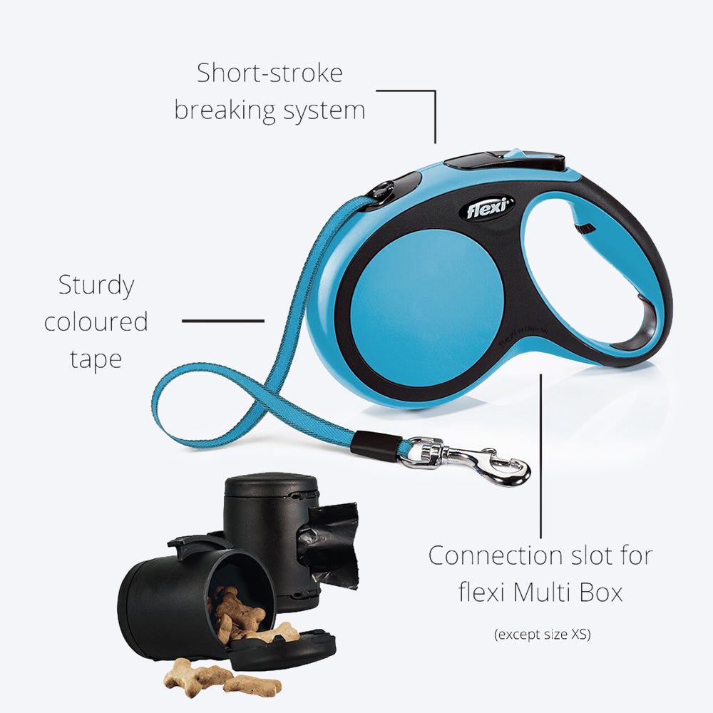 Flexi New Neon Reflect Tape Retractable Dog Leash - 5 m - Heads Up For Tails