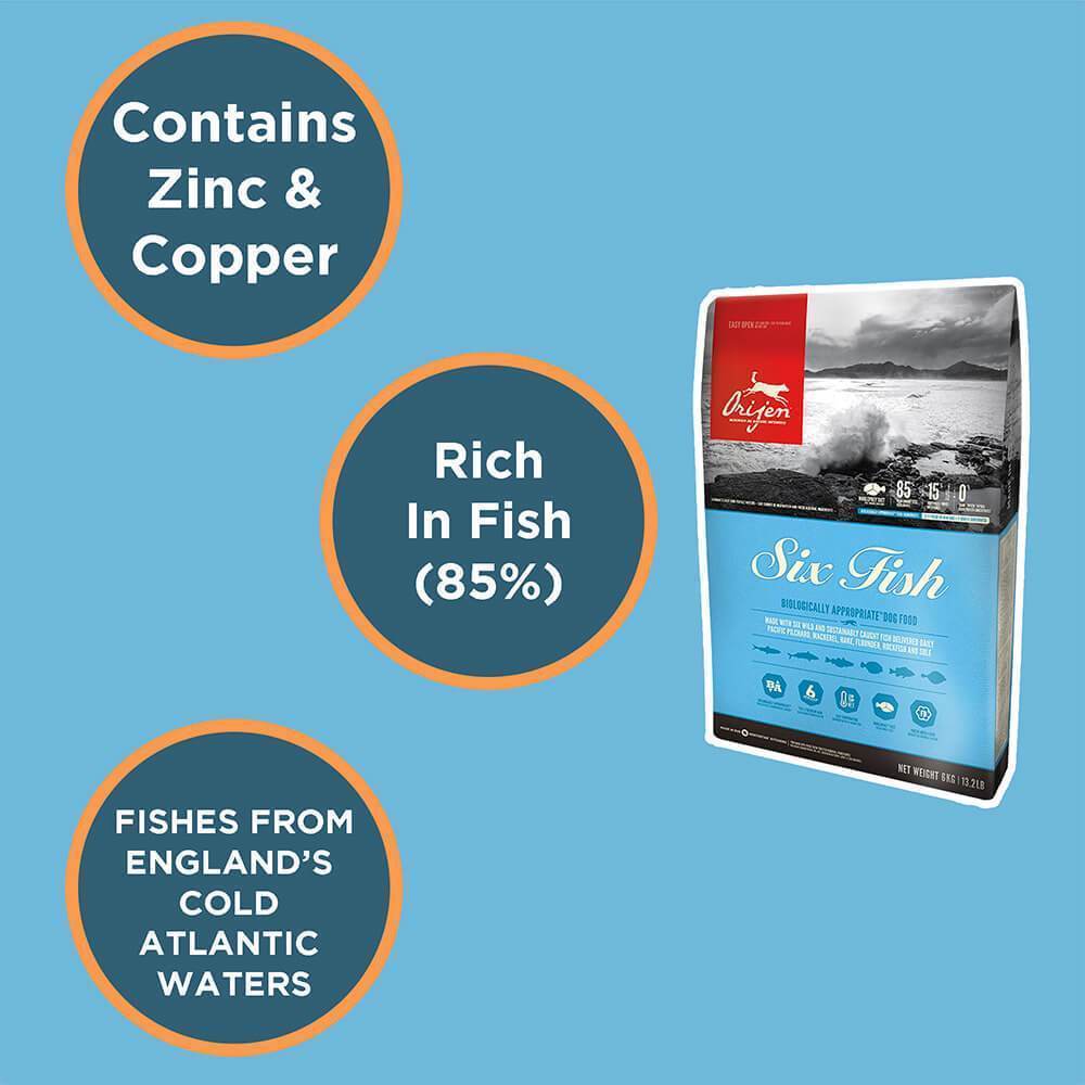 Six fish dog food online