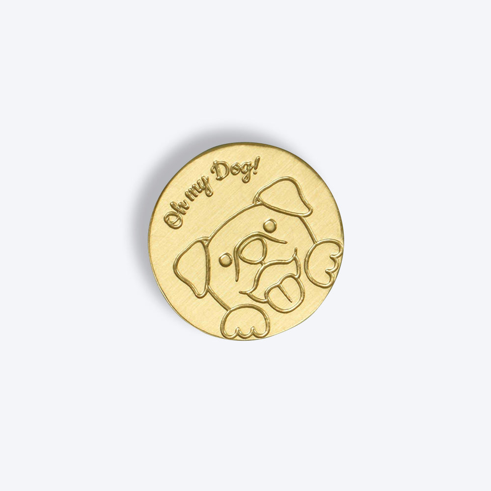 IndieGood Style Statement Brass Pin - Oh My Dog! - Heads Up For Tails