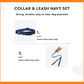 HUFT Nylon Dog Collar and Leash -Navy - (set of 2) - Heads Up For Tails