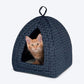 Trixie Ferris Cuddly Cave Cat Bed ( 32 x 32 x 42cm) - Blue - Heads Up For Tails