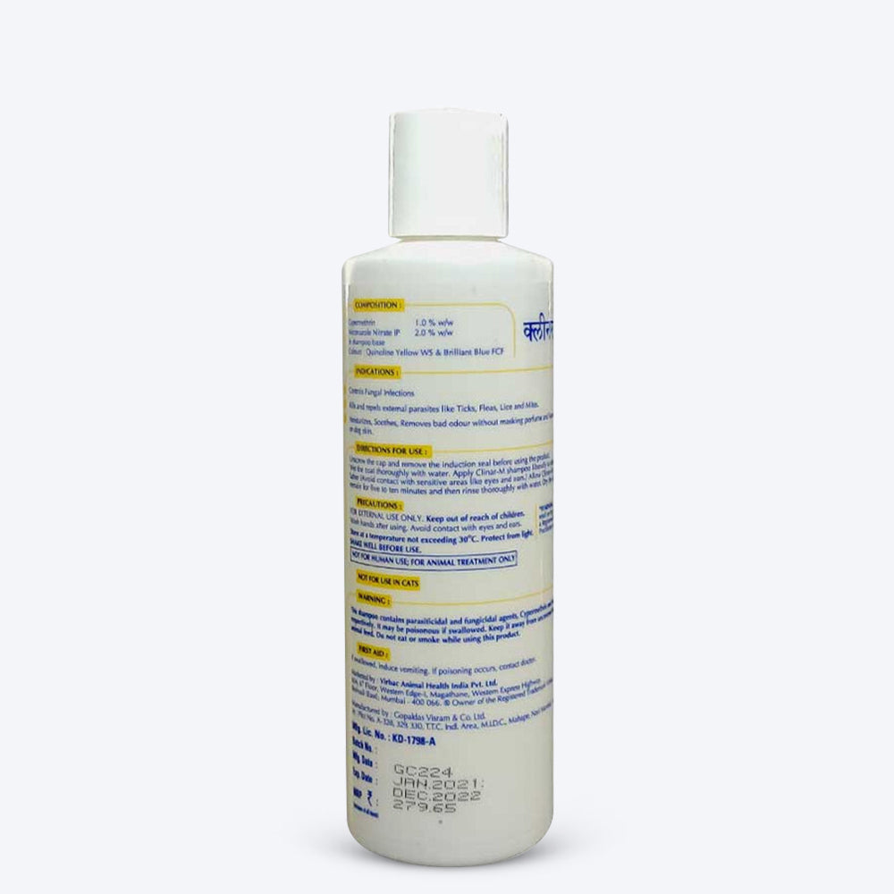 Virbac Clinar-M Pet Dog Shampoo - 200 ml - Heads Up For Tails
